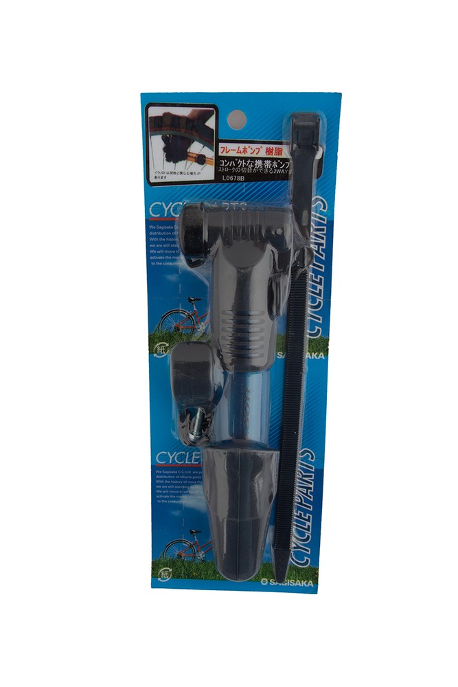 BICYCLE PUMP Frame Pump Plastic 2 way BLACK/BLUE