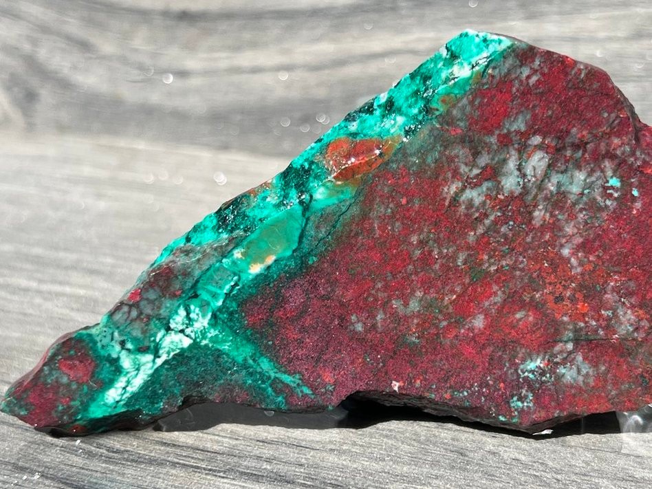 Sonora Sunrise Sunset Chrysocolla Cuprite 5.25"x2.25" Lapidary Rough Slab S1