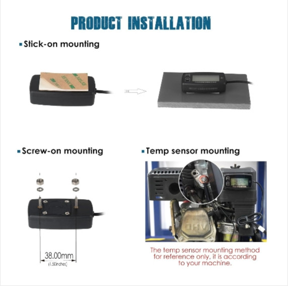 Digital Engine Temperature Gauge,Over-Temperature Alert,Backlight For Motorcycle