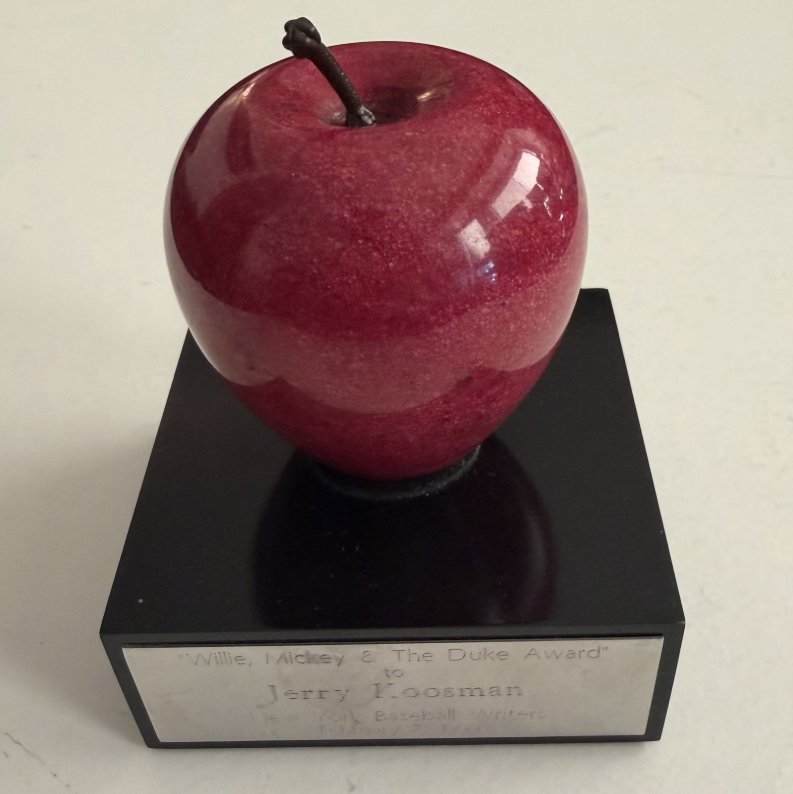 Jerry Koosman Personal Collection: Willie, Mickey & The Duke Award w/ Signed LOP