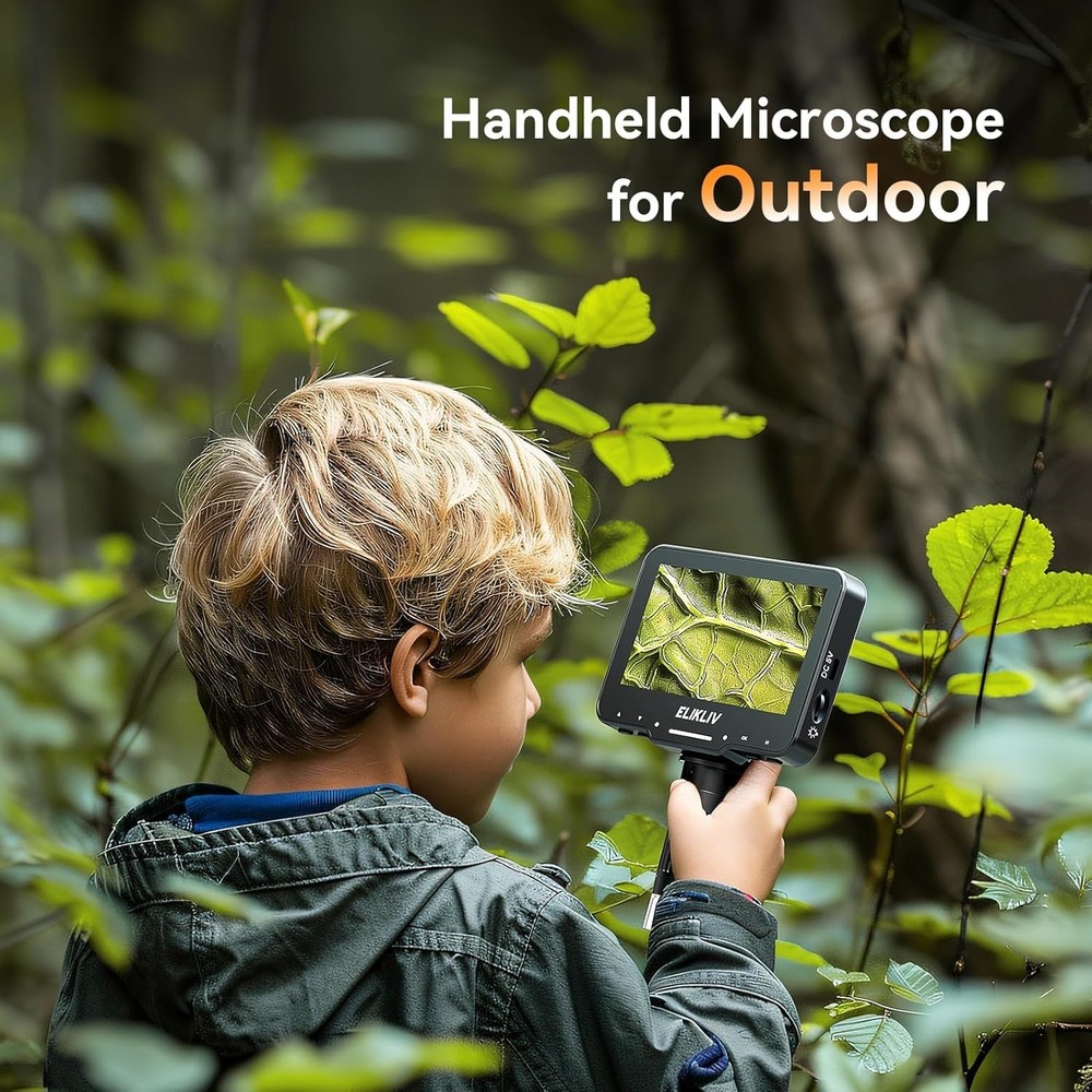 Versatile 4.3'' Digital Microscope: 1000x Magnification & Adjustable Lighting