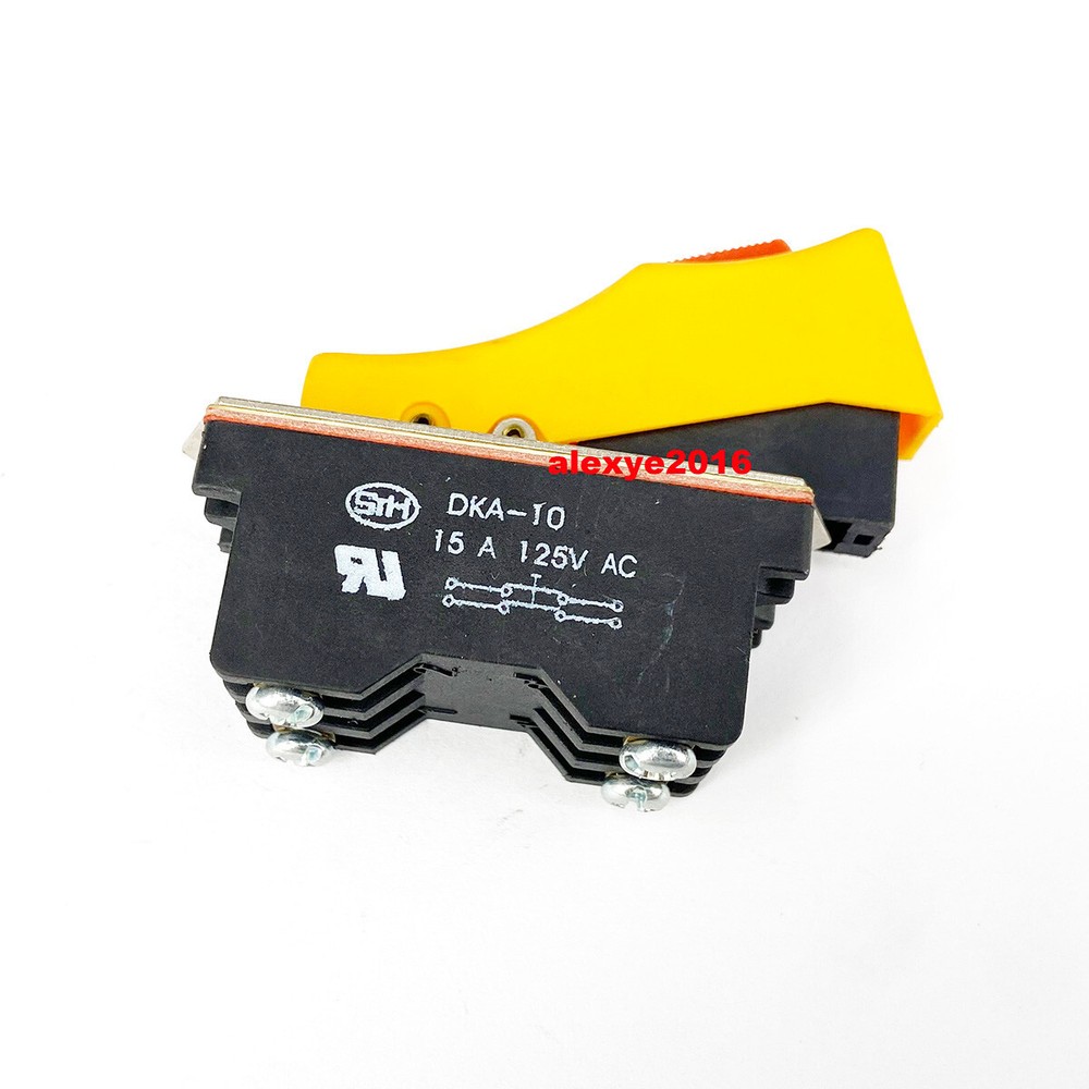 STH DKA-10 Switch 15A 125V AC Yellow Button with Red Small Locking Button