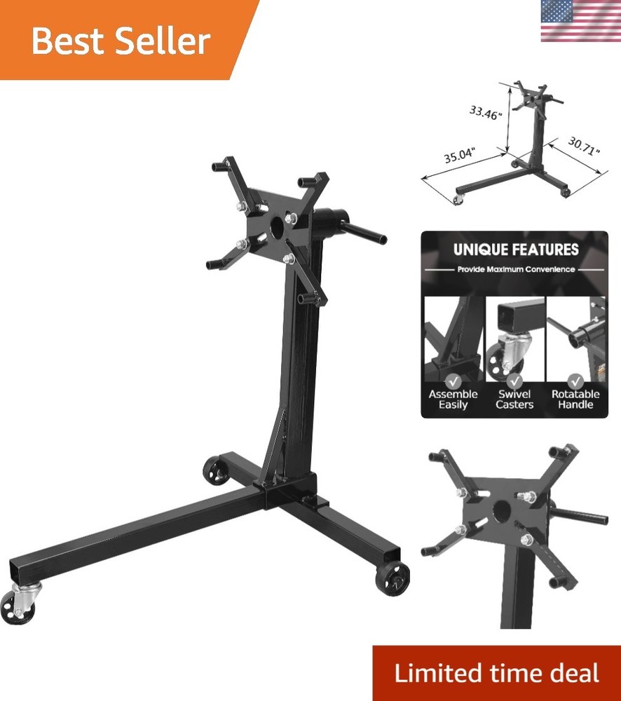 Robust 3/8 Ton Engine Stand with Adjustable Arms for Efficient Engine Access