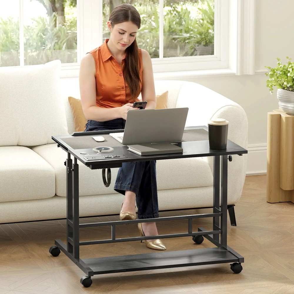 Adjustable Standing Desk Manually Adjustable Height From 23.4" To 37.4"