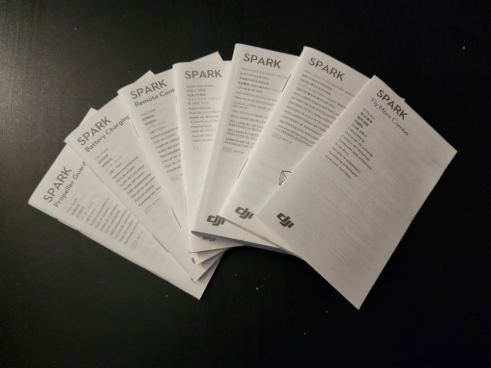 NEW DJI Spark Document Manual Books, pulled From Fly More Combo