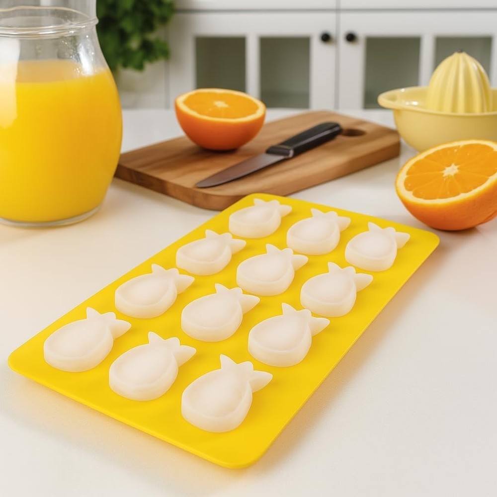 Silicone Pineapples Ice Cube Tray, Non-Stick, Makes 12