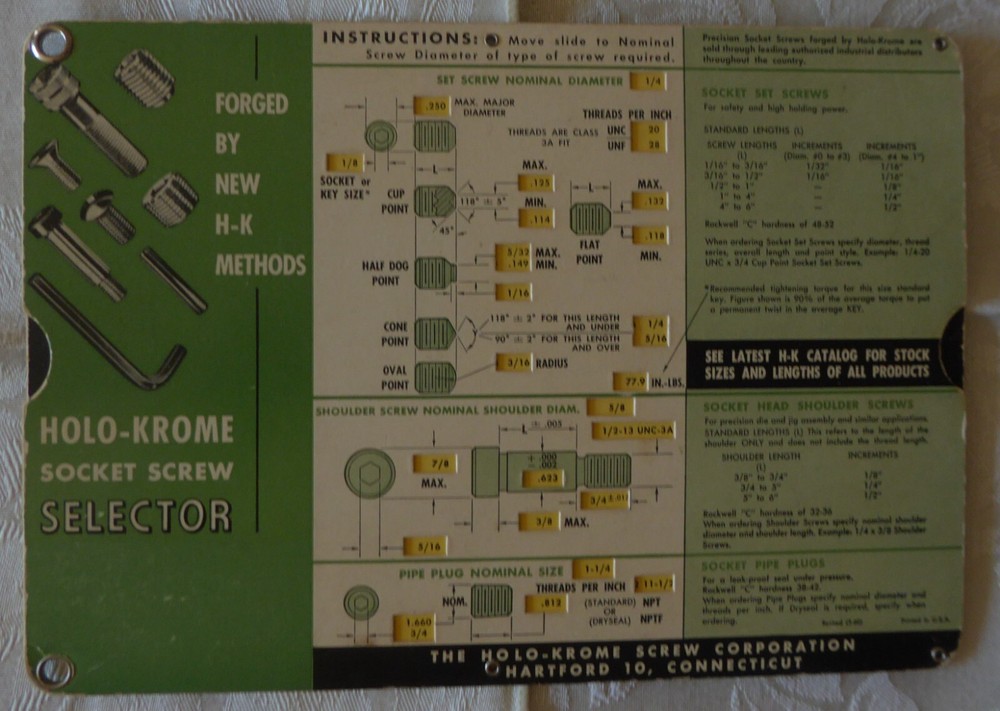 Vintage Holo Krone Socket Screw Selector Card