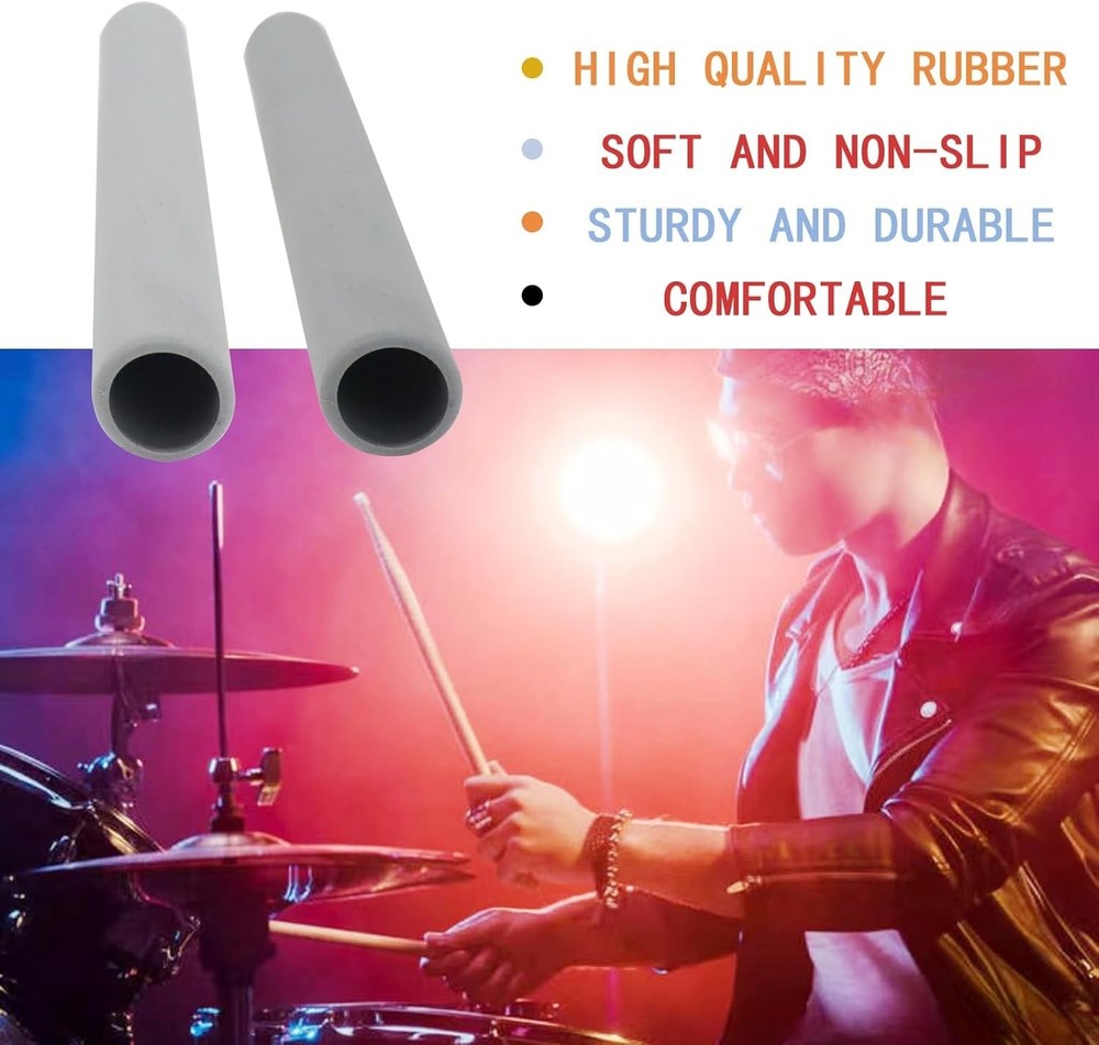 2-Pack Drumstick Grips: Non-Slip Rubber Handles for Ultimate Performance