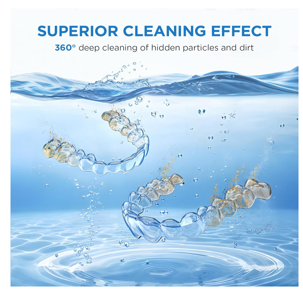 Dental Ultrasonic Retainer Cleaner Machine - Dental Cleaning Pod for Denture,...