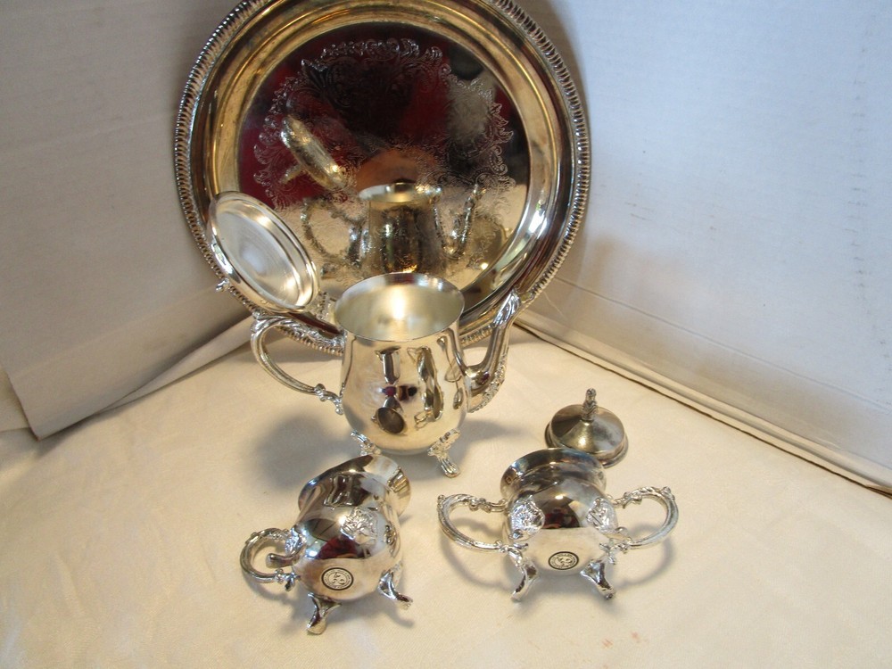 Vintage Godinger Silver Plated 4-Piece Tea serving set 1980’s