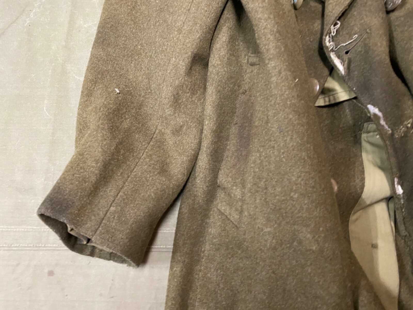 ORIGINAL WWII US ARMY WINTER M1938 GREATCOAT OVERCOAT- LARGE 44R
