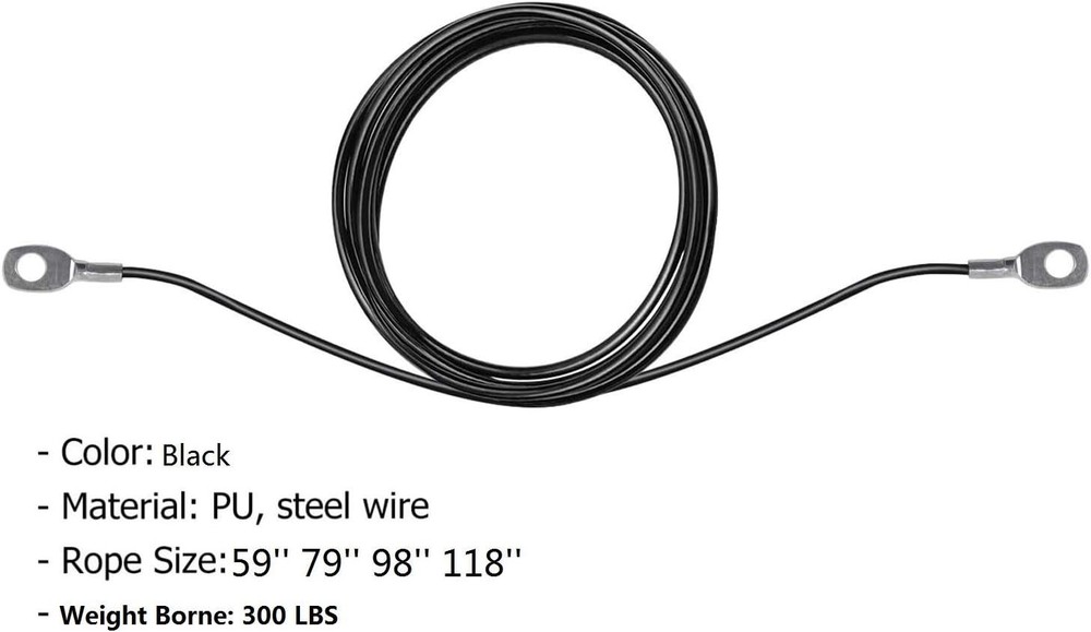 Fitness Pulley Cable,Replacement Cable Machine Accessories,Cable 39, black