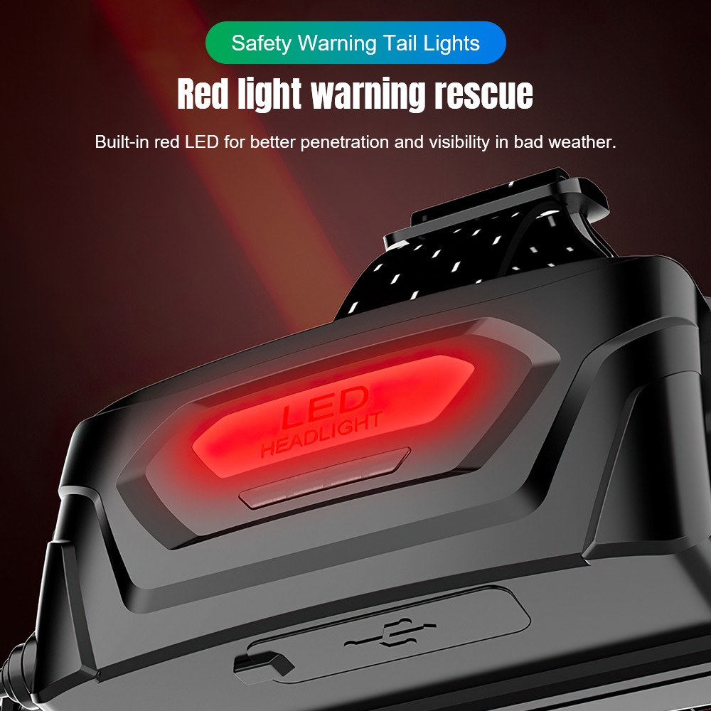 1200000LM LED Headlamp USB Rechargeable Super Bright Zoom Head Torch Headlight