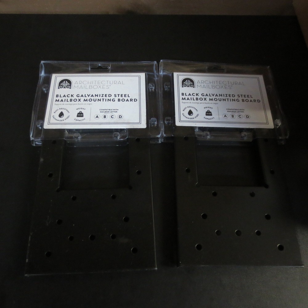 Gibraltar Black Galvanized Steel Post Universal Mailbox Mounting Bracket - 2 PC