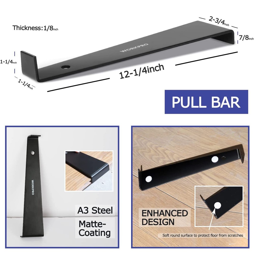 WORKPRO Laminate Wood Flooring Installation Kit Double-Faced Mallet Pull Bar Set