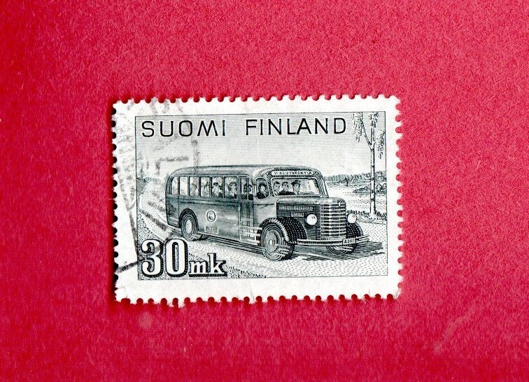 FINLAND USED BUS POSTAGE STAMP
