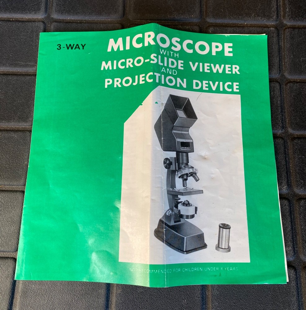 Vintage IDAILTD Microscope In Box With Microslide Viewer & Projection Device