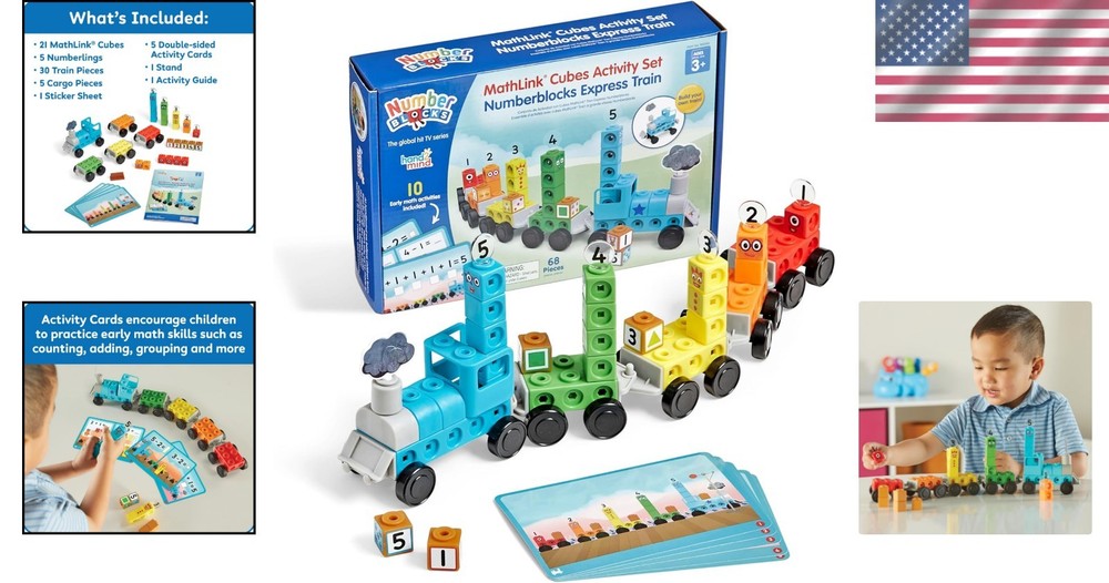 Interactive Numberblocks Express Train Activity Set - 21 MathLink Cubes Included