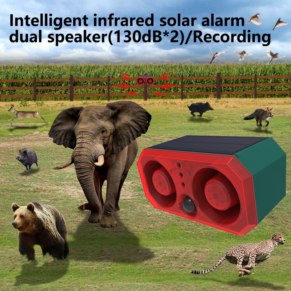 Solar Warning Light 130db with Motion Sensor and Remote