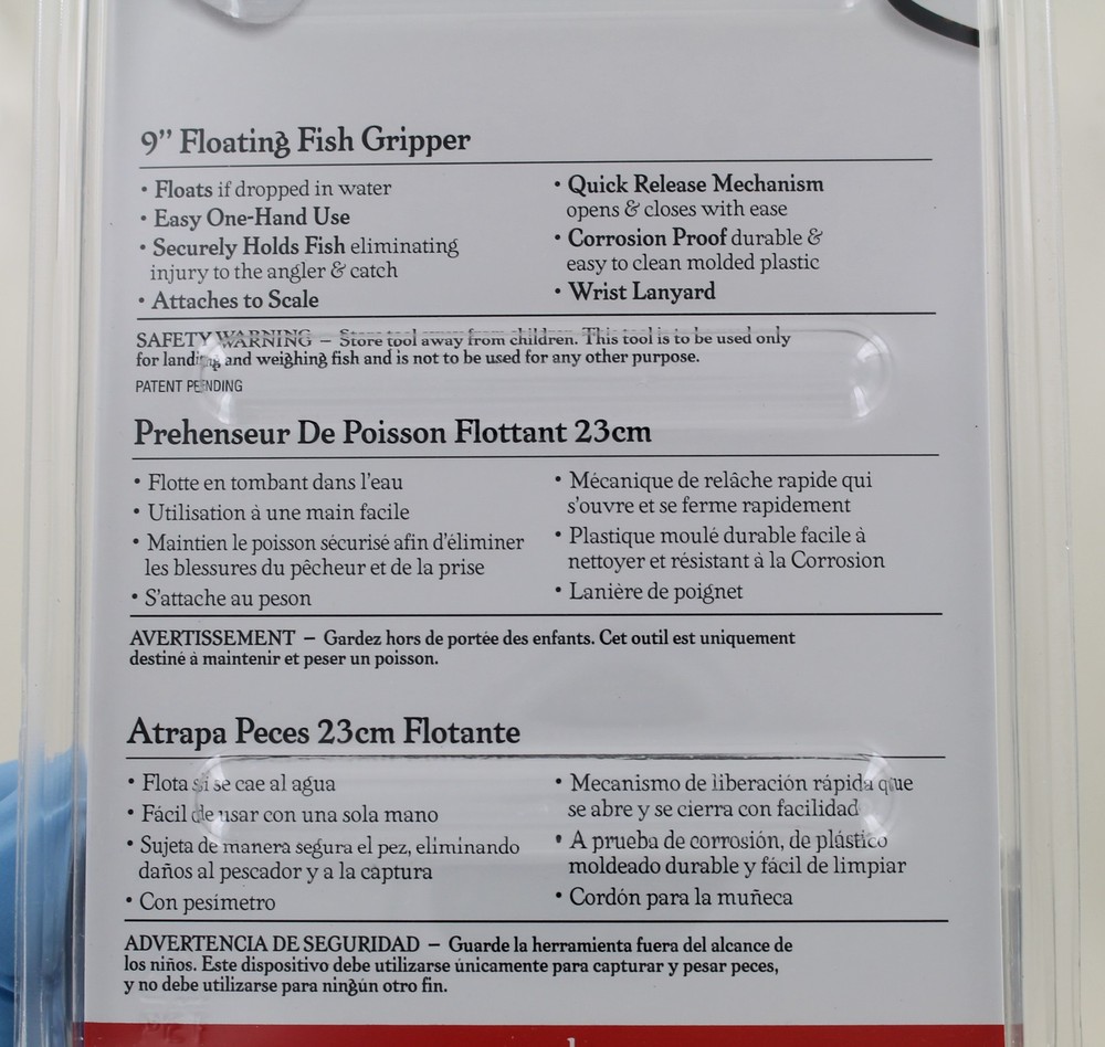 New Rapala 9" Fish Gripper - Floating