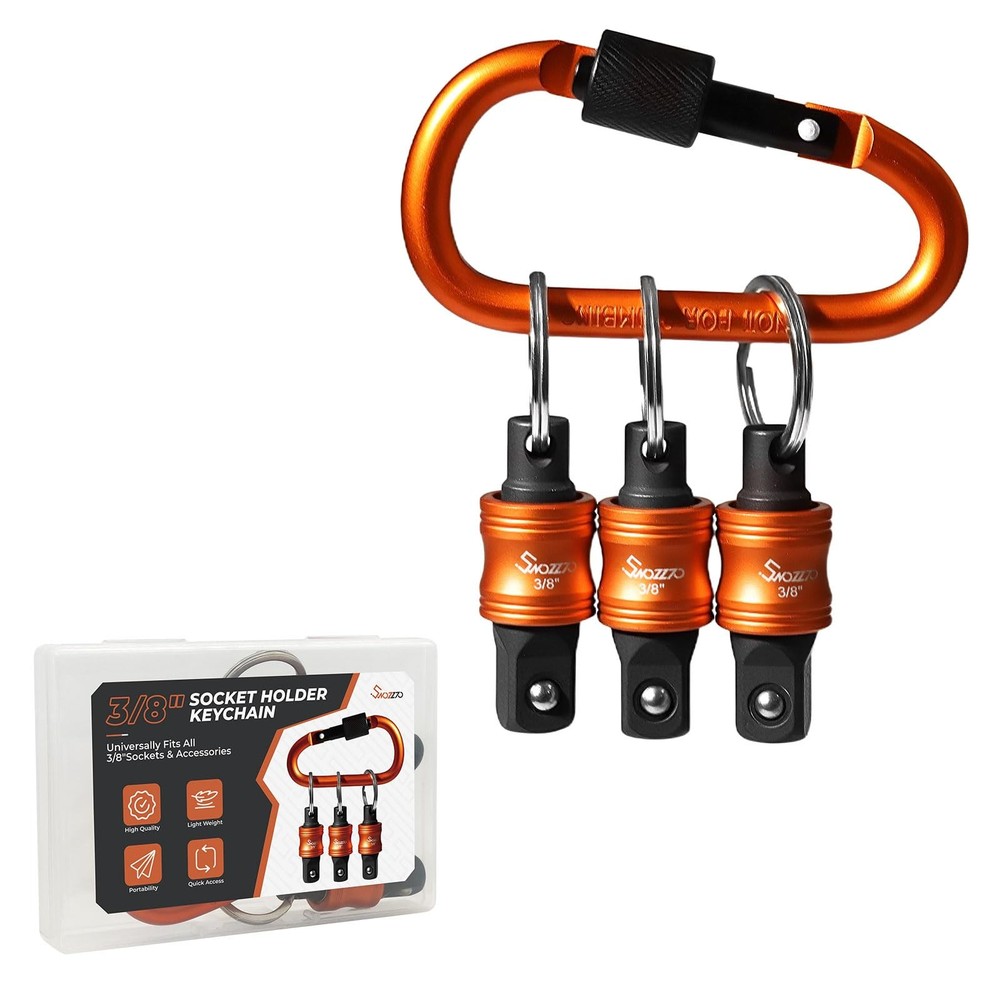 3PCS 3/8" Socket Holder Keychain Set,Drive Quick-Release Organizer with Locki...