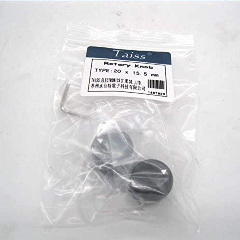 Durable 2pcs Rotary Potentiometer Knobs - Black Anodized Aluminum, 20x15.5mm
