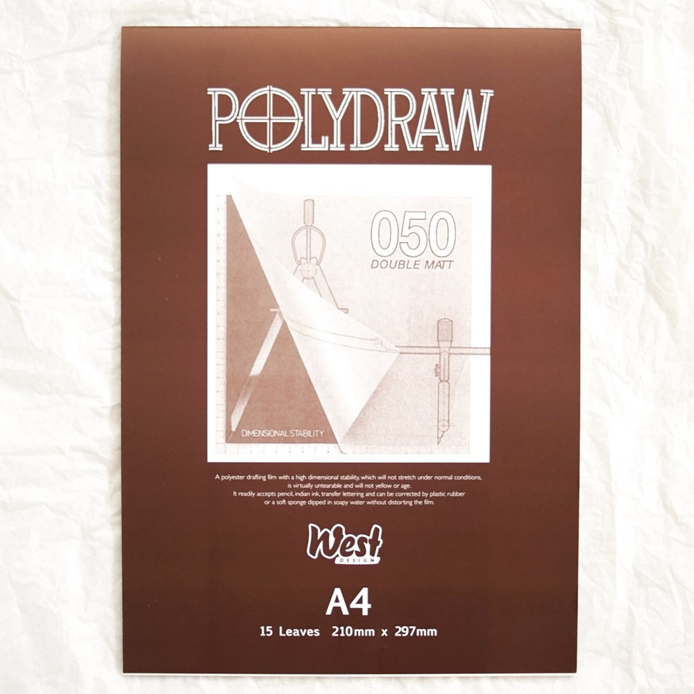 Polydraw Drafting Film A4 Double Matt Polyester Pad 15 Sheets Technical Drawing