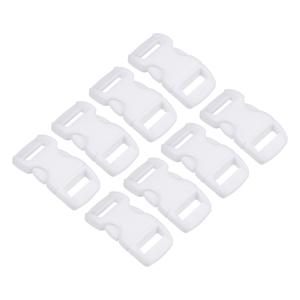 Plastic Buckles 8 Pack Quick Side Release Clips White 11mm