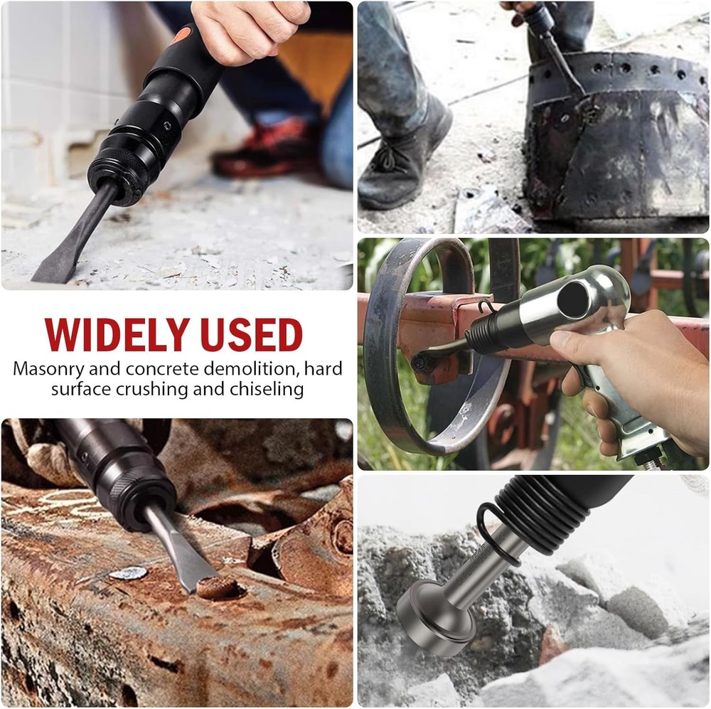 9PCS Air Hammer Bits Pneumatic Chisel Set Air Hammer Punch Chipping Bits Tools