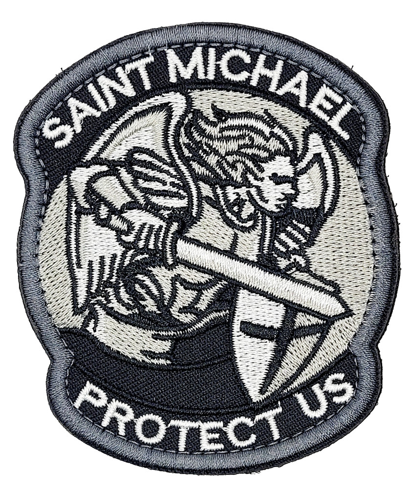 ST MICHAEL PROTECT US MODERN MILSPEC MONKEY EMBROIDERED TACTICAL ACU HOOK PATCH