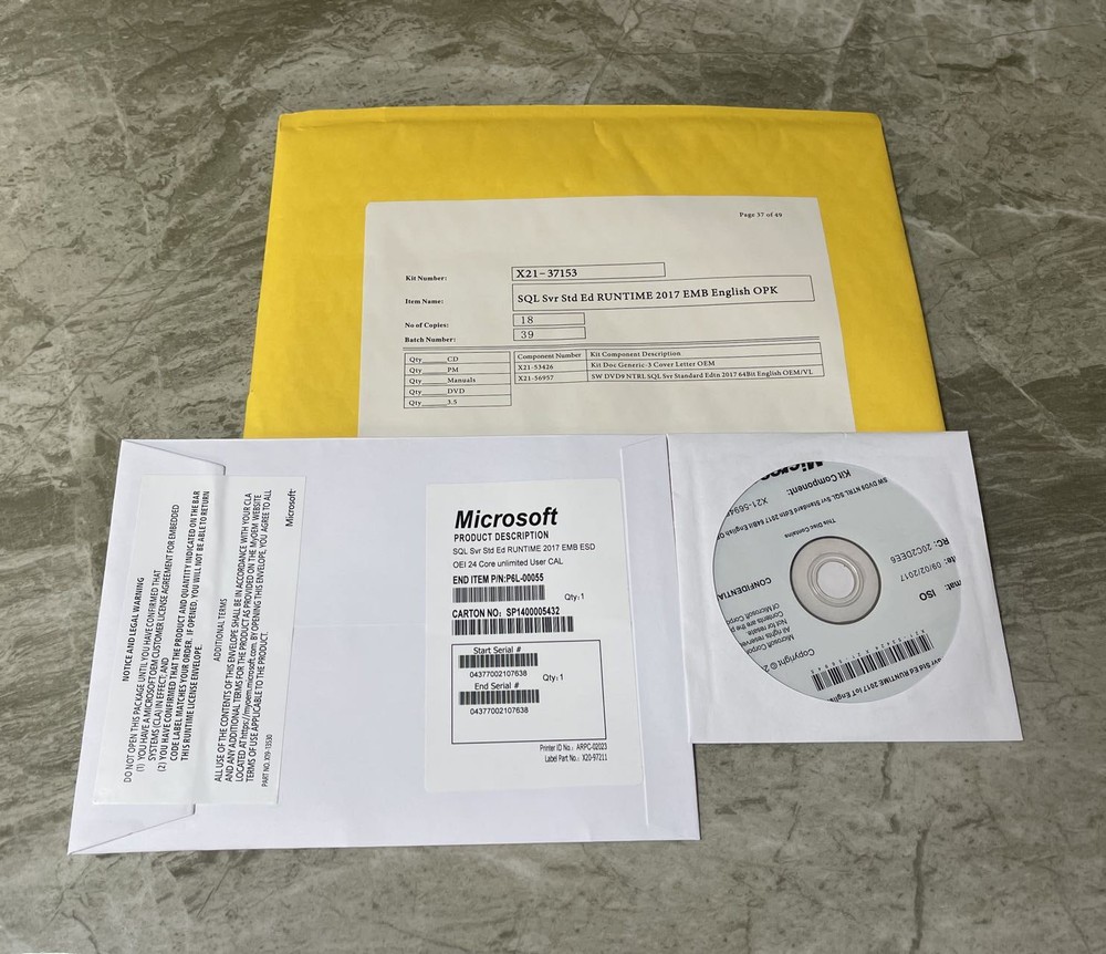 Microsoft SQL Server 2017 Standard with 24 Core License, unlimited User CALs