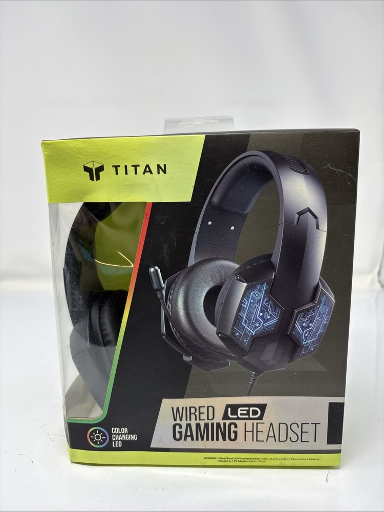 Titan Wired LED Gaming Headset Blue Light-up