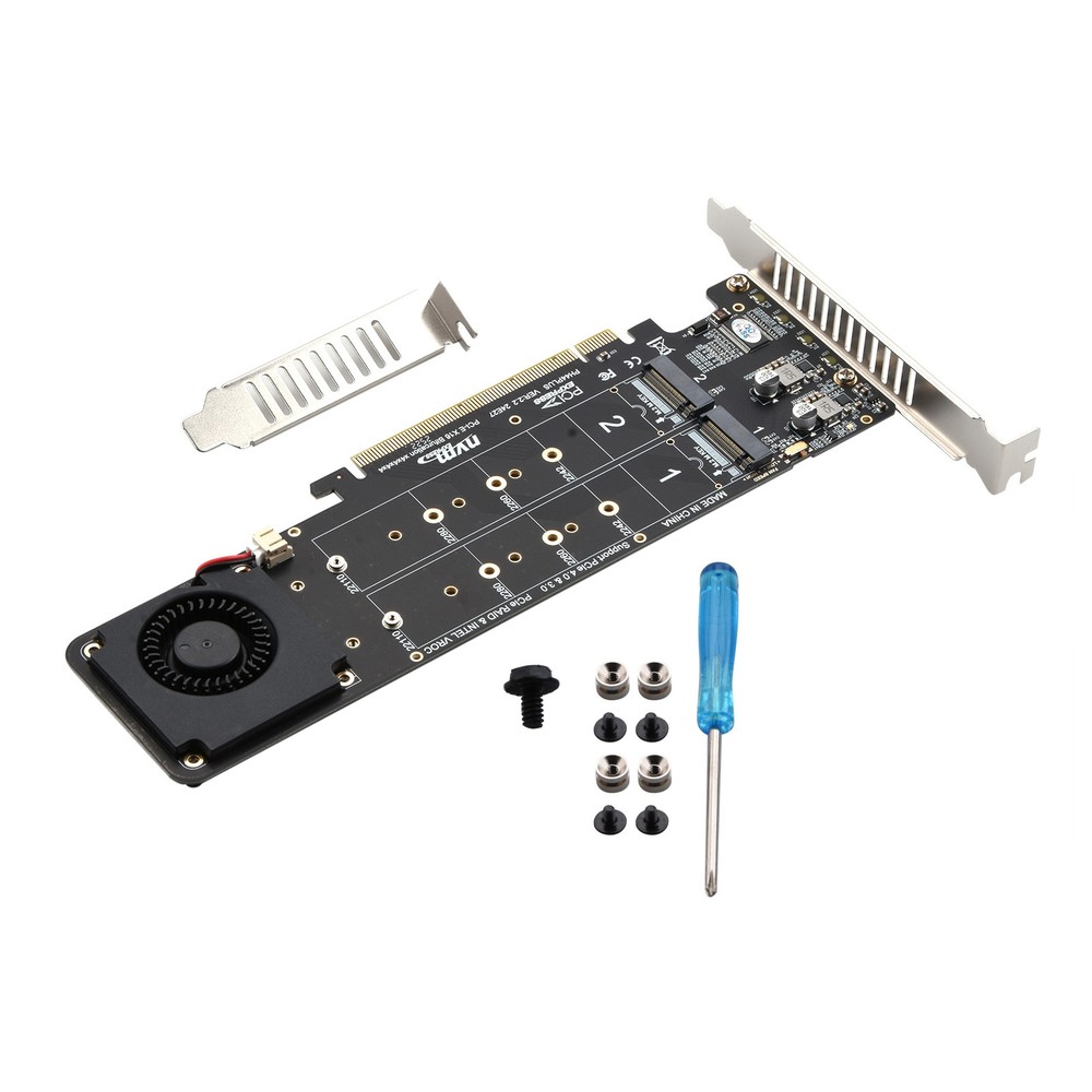 2280 SSD Expansion Split Card RAID 0 Mode Supports 4 Nvme M.2 PH44 PLUS