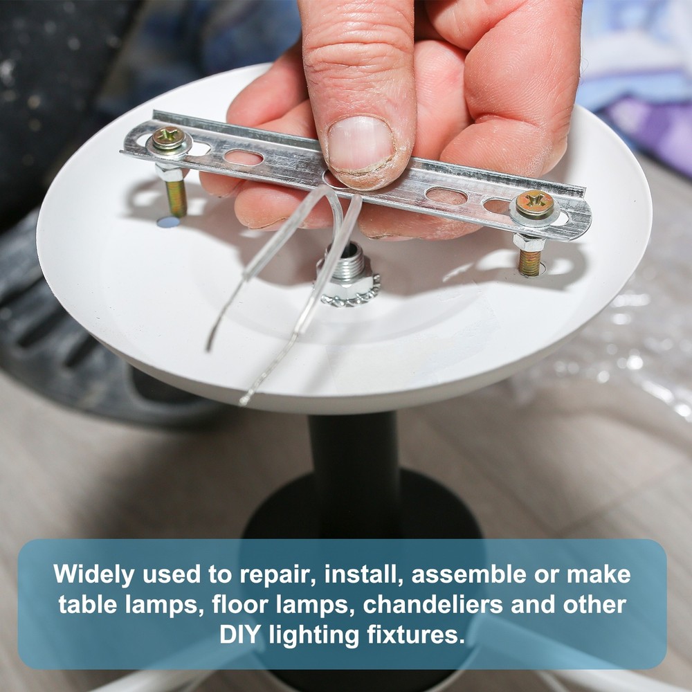 35Pcs 8.9" M10 Lamp Pipe Kit with Lock Nuts Washers for Assembly, Silver