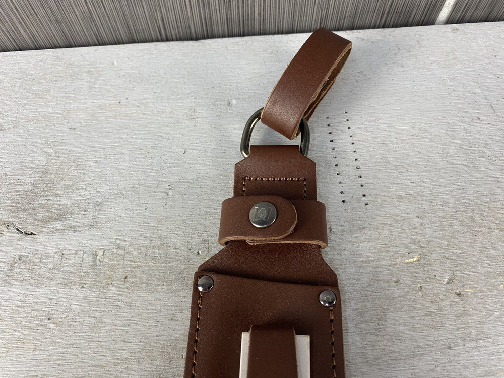 WOOX Rock 62 Sheath Fixed Blade Leather Construction Includes Sharpening Stone