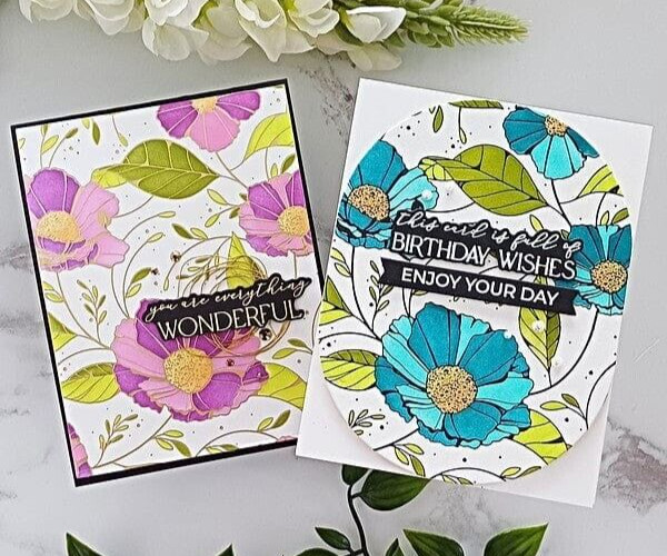 SPELLBINDERS BetterPress COSMOS BACKDROP Letterpress Plate +5pc LAYERED STENCILS
