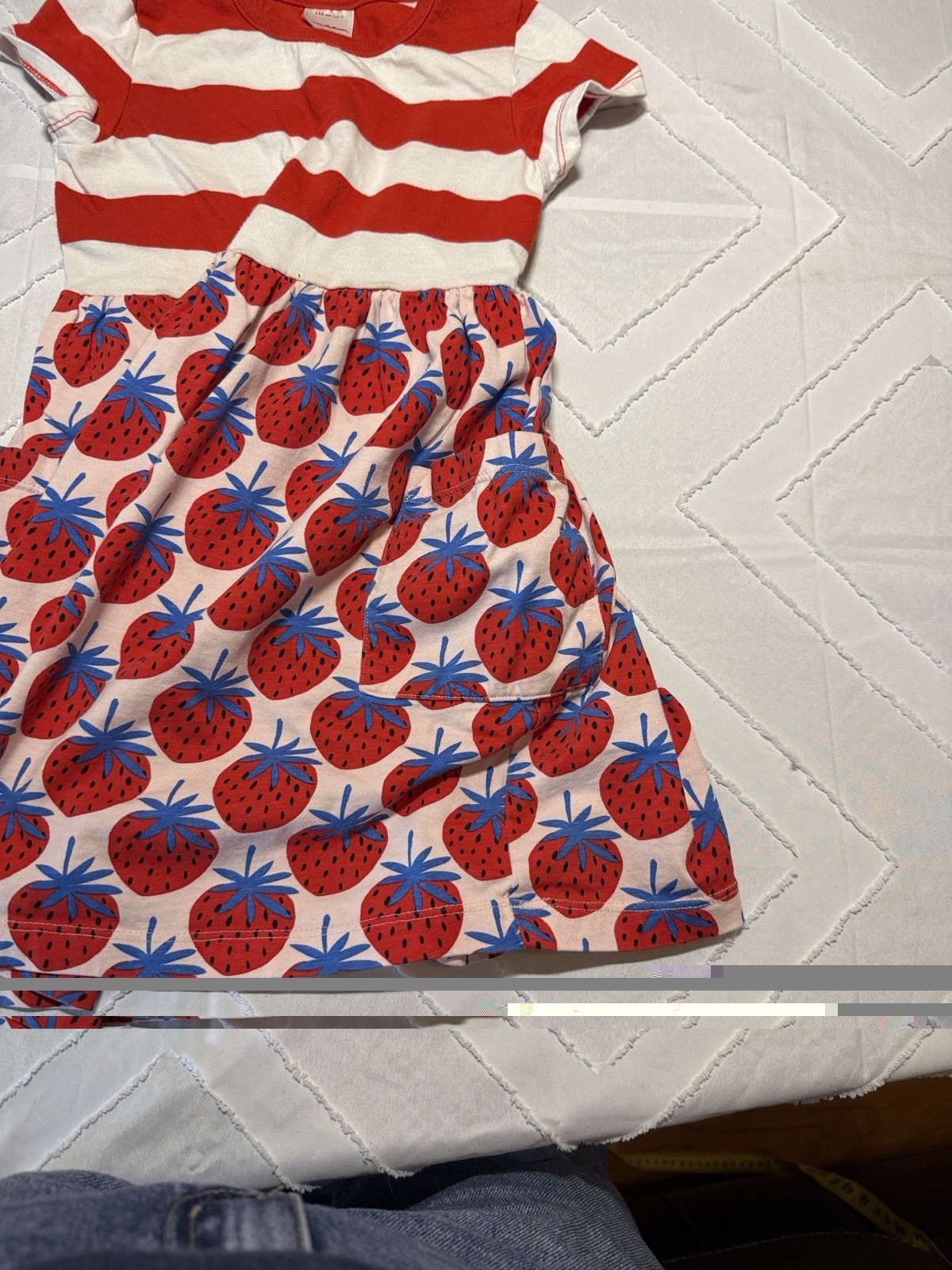 HANNA ANDERSSON T-Shirt Dress Sweet Strawberry Print Pockets 110 Girls 5