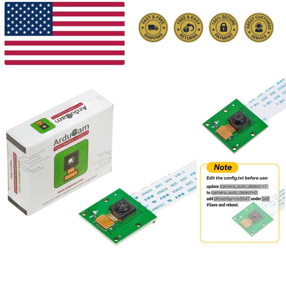 5MP Camera for Raspberry Pi, 1080P HD OV5647 Camera Module V1 for Raspberry P...