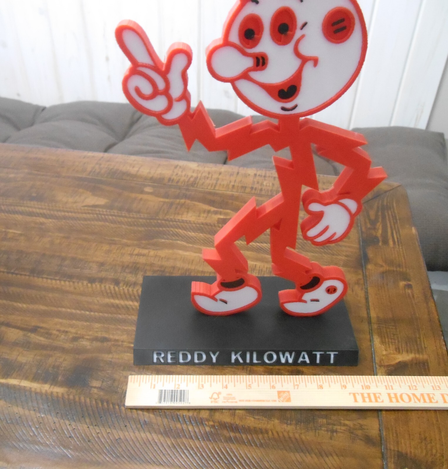 Reddy Kilowatt real big Plastic Stand Up Figure with base 16 inches tall