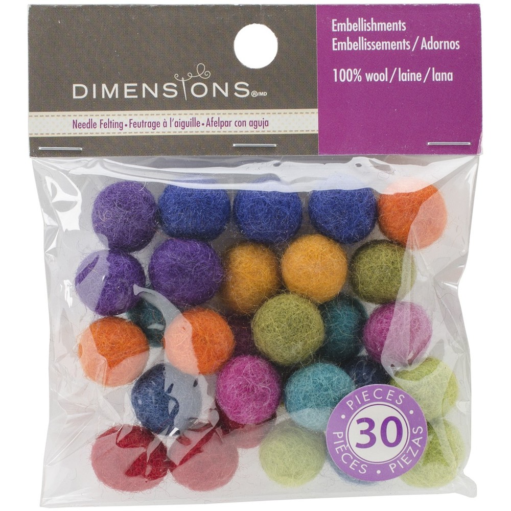Feltworks Ball Assortment 30/Pkg
