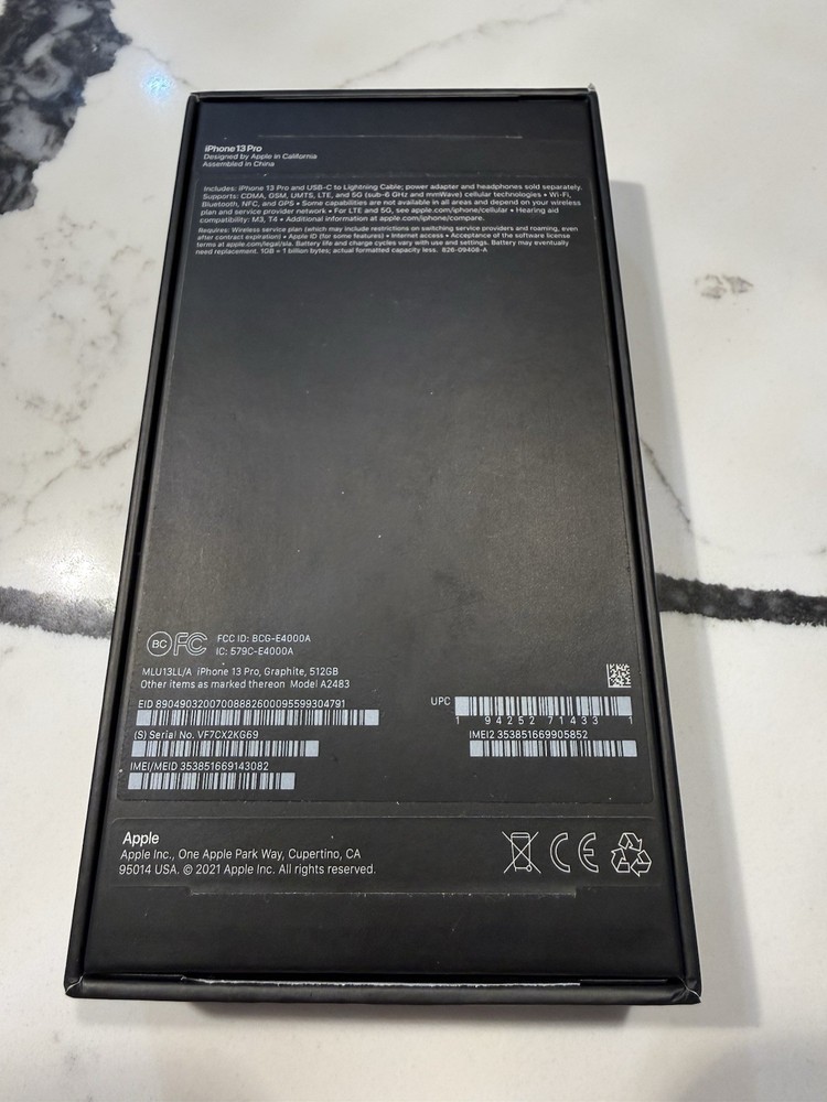 Apple iPhone 13 Pro Graphite 512GB Empty Box