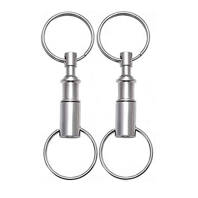 10Pcs Quick Release Detachable Keychain Pull Apart Snap Lock Dual Key Ring