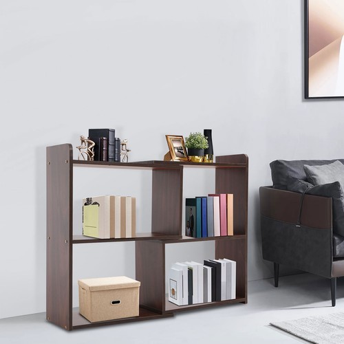 Open Storage Shelf, 3-Tier Bookcase, Retractable Storage Shelf
