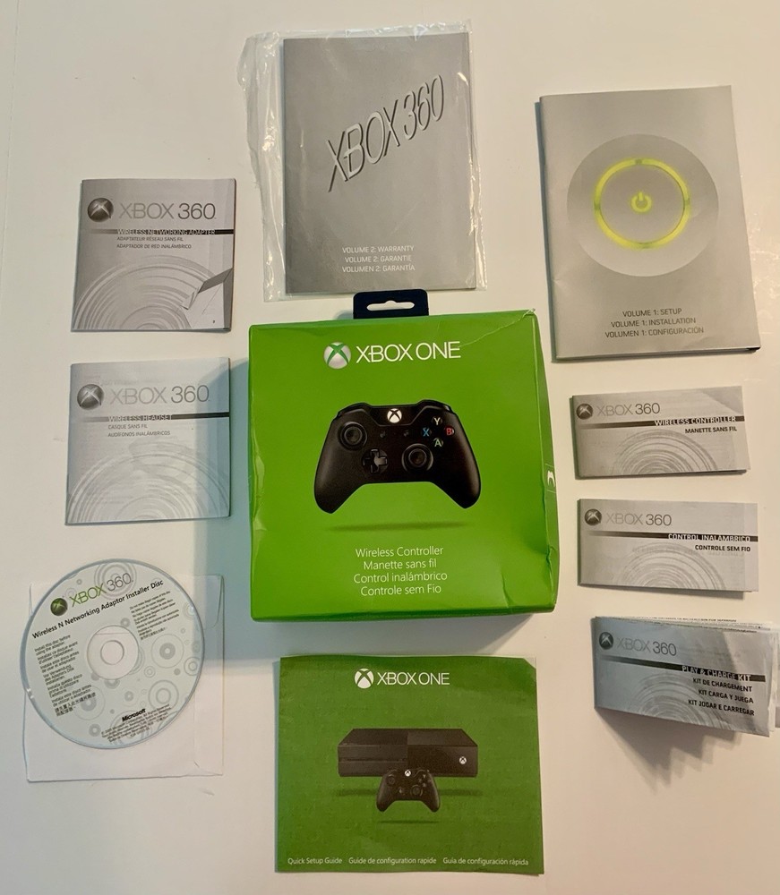 Xbox One Wireless Controller BOX ONLY BLACK Controller;Installer Disc; 8 Manuals