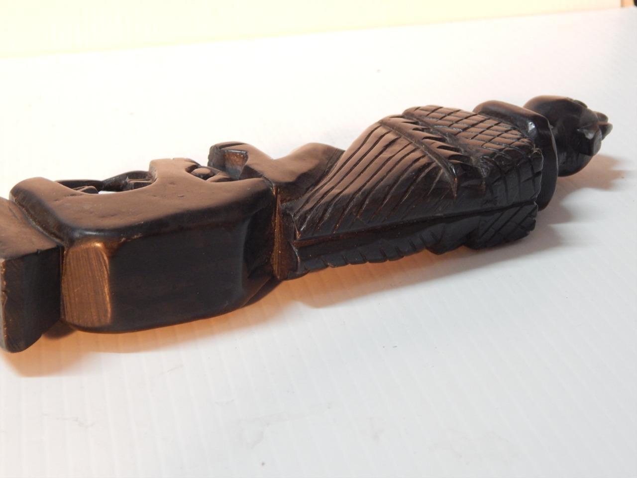 VINTAGE 9" GENUINE ARGILLITE HAIDA INDIAN NW COAST CANADA TOTEM POLE MODEL - A+