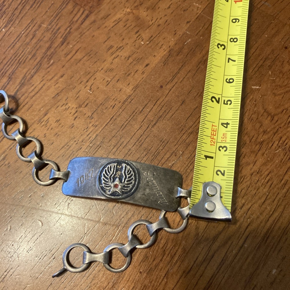 Estate Find US Air Force Bracelet Engraved 1947 Germany Post War Collectible