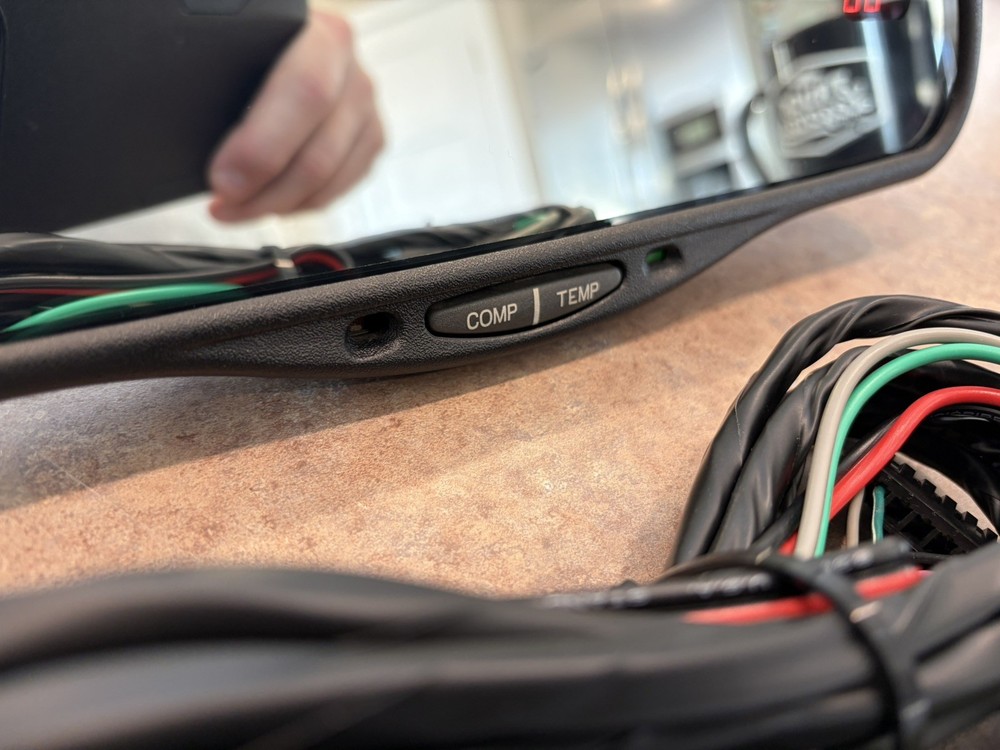 Gentex 177 Auto Dimming Mirror Kit w/ Compass Temp Red Display Wiring & Cover