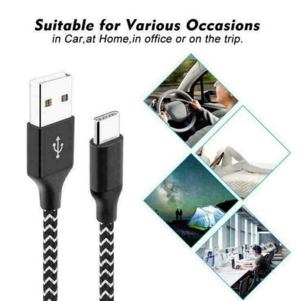 USB Fast Charger Wall Power Adapter 10Ft Long Type C Cable For Samsung Android