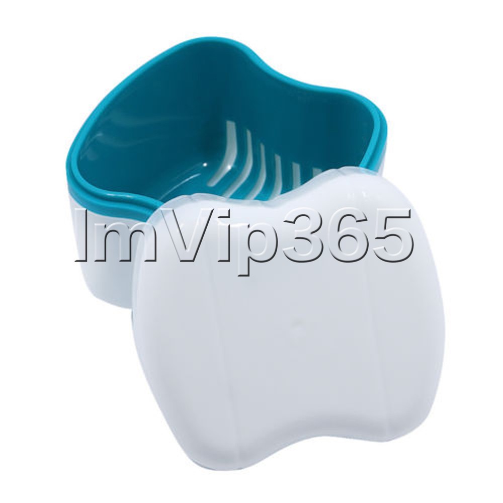 Denture Box Container Dental False Tooth Bath Case Rinsing Basket Teether Holder