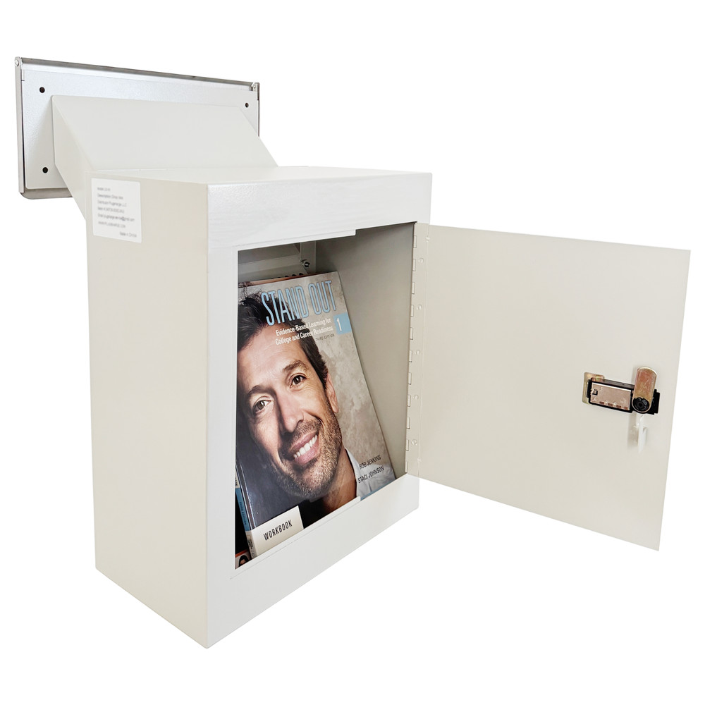OPEN BOX Rainproof Through the Wall Locking Mailbox with 10'' Adjustable Chute